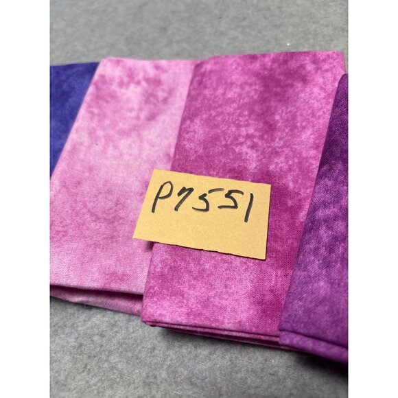 Fabric Fat Quarter Texture Bundle 4 Pcs Tie-Dye Look Pink/Purple Cotton Quilting - Picture 5 of 5